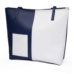 Blue + White Double Handle Tote Bag