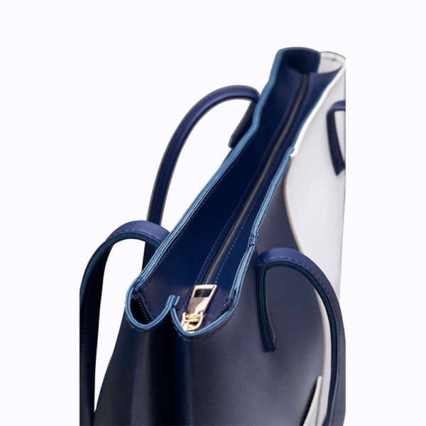 Blue + White Double Handle Tote Bag