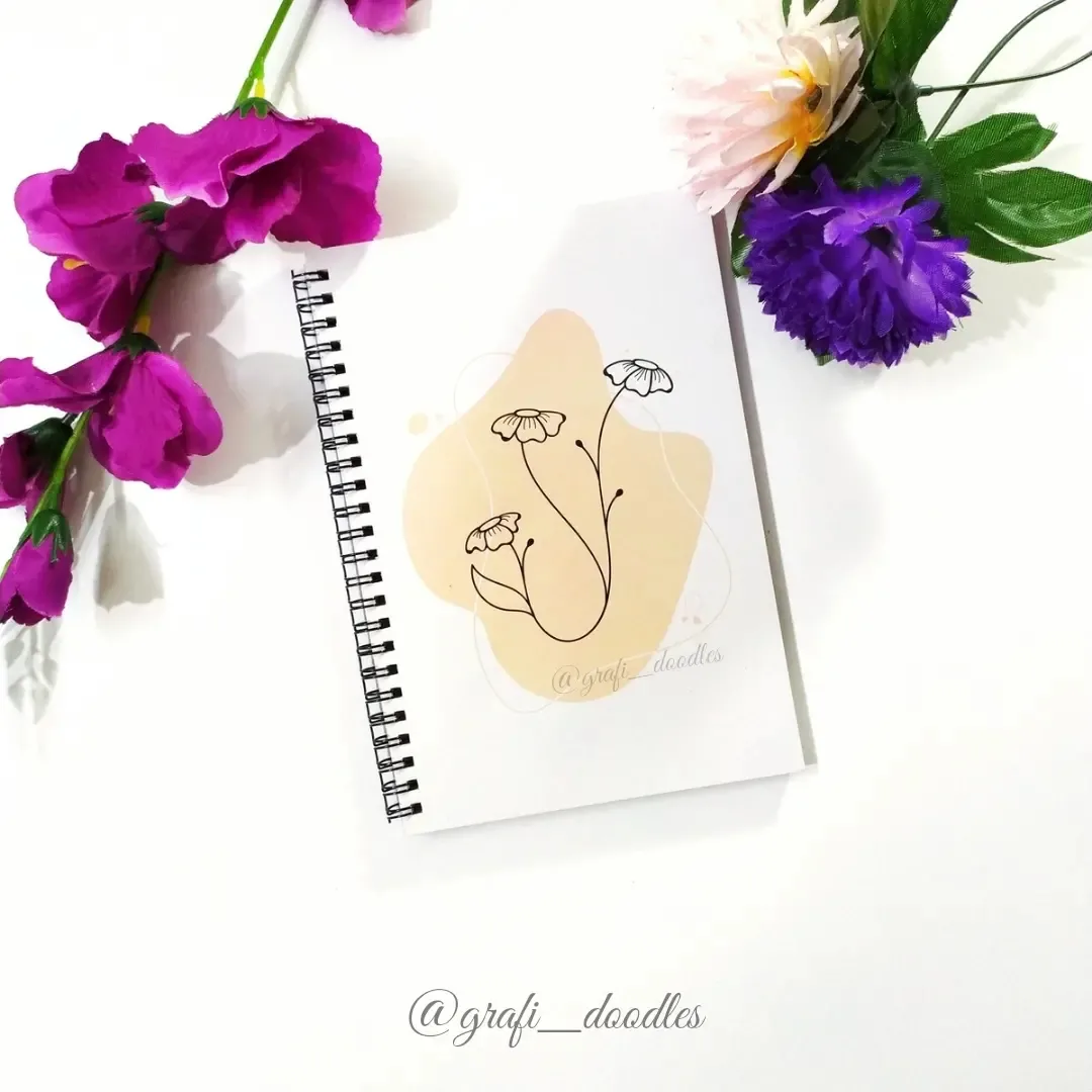 Peach Minimal Floral Notebook
