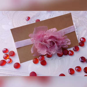 Pink Flower Elastic Hair Band