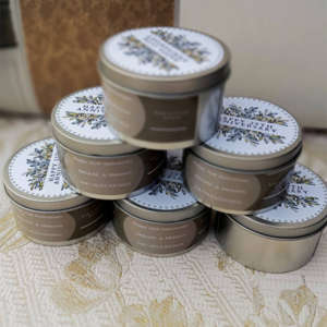 Handmade Silver Tin Candle