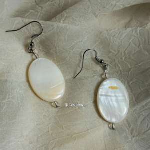 White Marbled Earrings