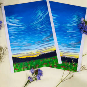 Sunset In The Field A5 Print