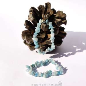 Aquamarine Crystal Chip Bracelet