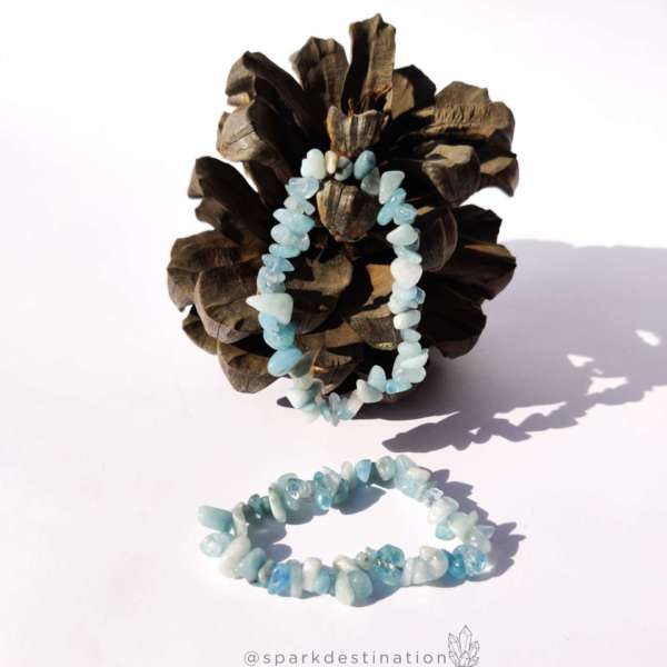 Aquamarine Crystal Chip Bracelet