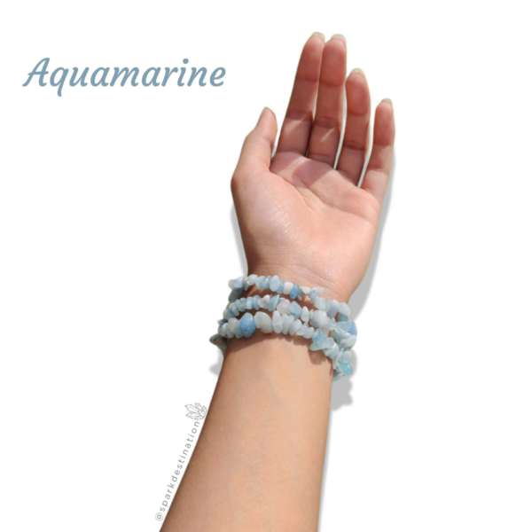 Aquamarine Crystal Chip Bracelet