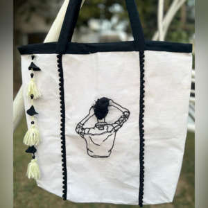 Hand Embroidered Tote Bag