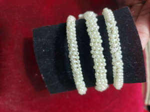 custom work- moti work- white moti work-bangel set