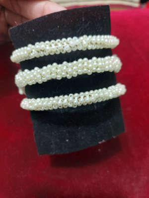 white peral- bengels set- moti work-handmade-customwork