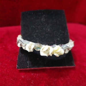 White Moti - Custom Made Kara -Bangle