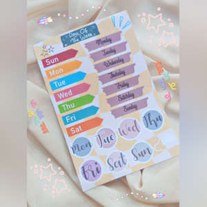 Journaling Sticker Sheet (Days of the Week)