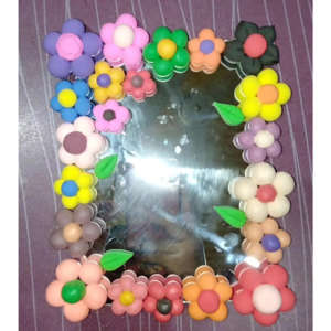 Clay flowers for decorating mirrors