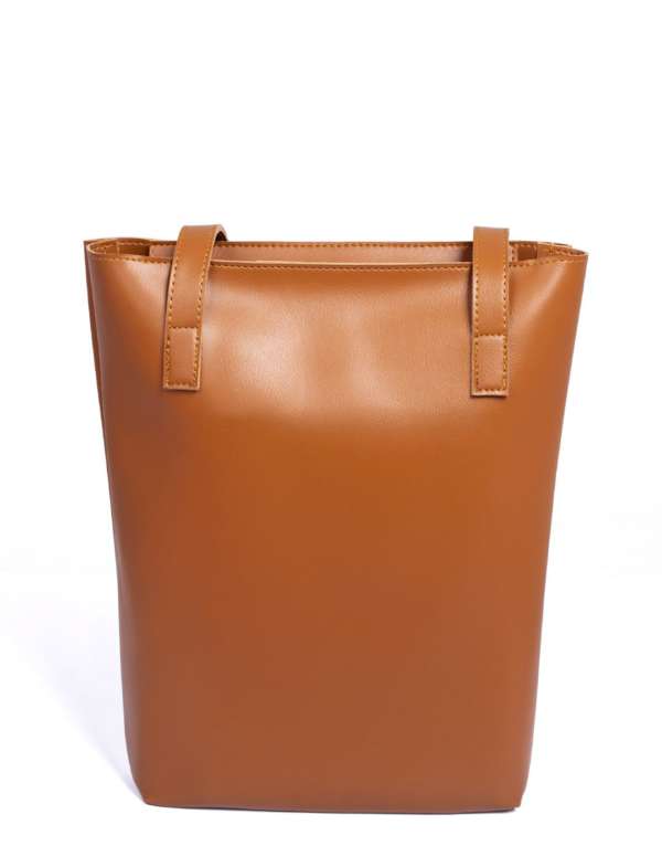 BROWN TURKISH COLORBLOCK TOTE BAG