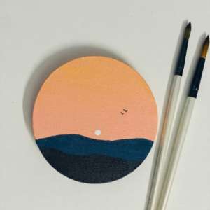 Round Sunset Painting