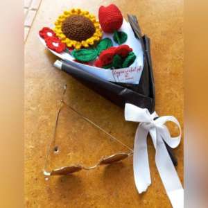 Crochet Sunflower Rose Bouquet
