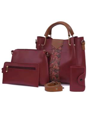 RangooN – DELIGHT MAROON 4 PIECES HANDBAG
