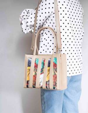 RangooN BEIGE LOCKUP LUXE HANDBAG
