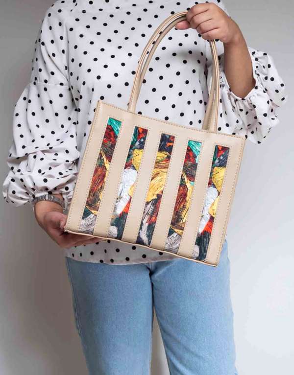 RangooN BEIGE LOCKUP LUXE HANDBAG