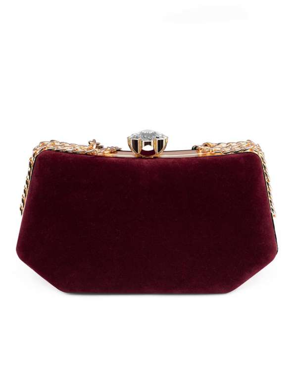 RangooN MAROON VELVET MIDNIGHT CLUTCH