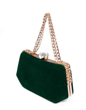 GREEN VELVET MIDNIGHT CLUTCH
