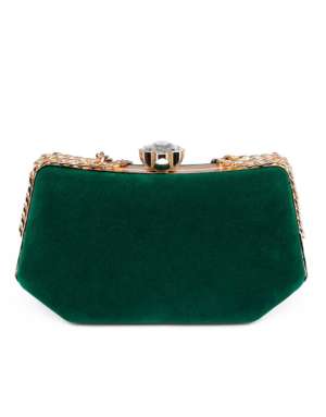 GREEN VELVET MIDNIGHT CLUTCH