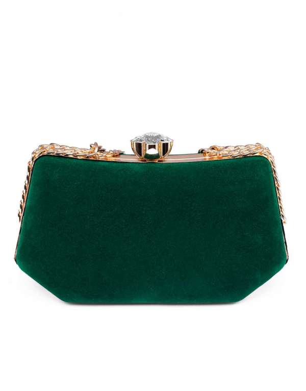 GREEN VELVET MIDNIGHT CLUTCH