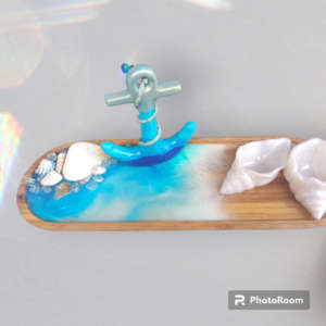 Nautical Beach Shells Wooden Tray